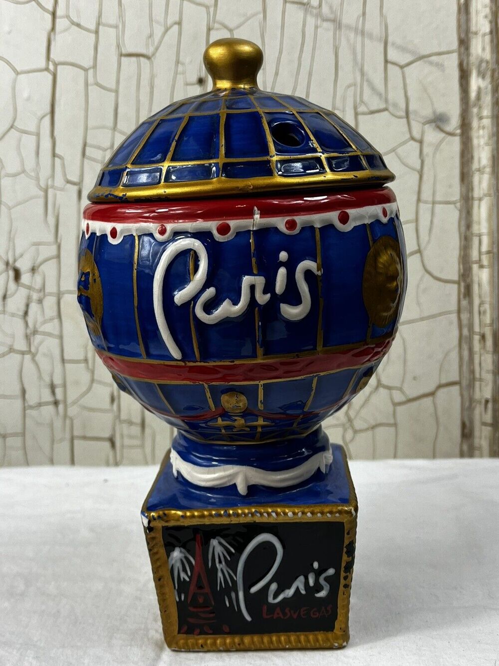 Vintage Paris Las Vegas Souvenir 9" Hot Air Balloon Ceramic Drink Cup